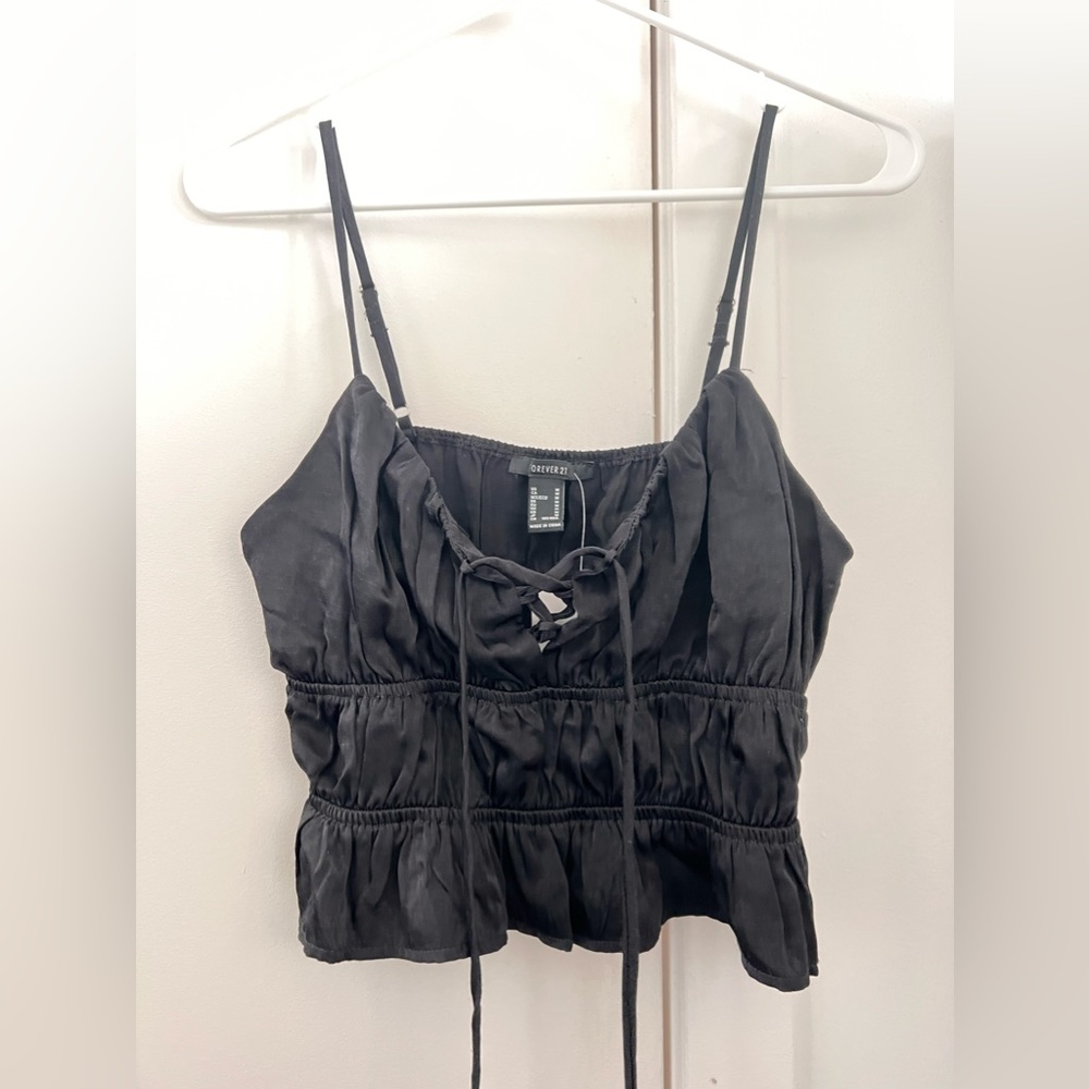 Brand NEW Forever 21 Black Woven Tank Top, Size: Medium